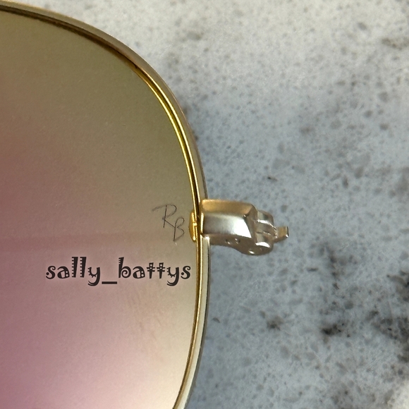 Ray-Ban (Store Display) Aviator Reflective Copper Rose Gold RB3025 Pink Mirror - Picture 8 of 15